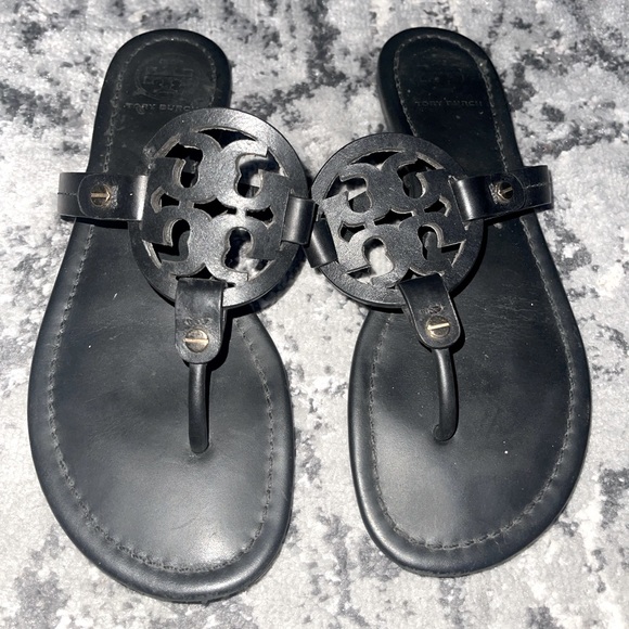 Tory Burch Shoes - Tory Burch Black Leather Miller Sandal Size 8.5